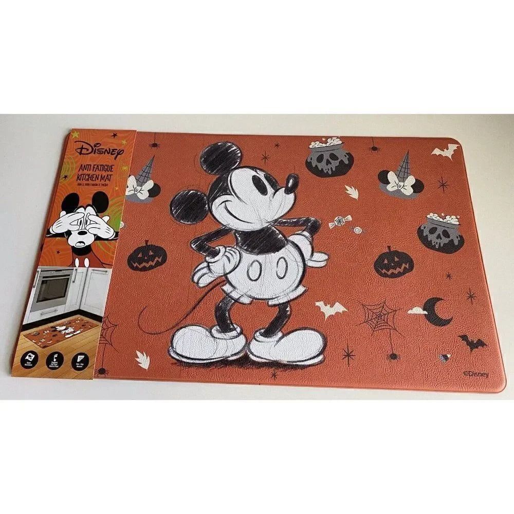 Disney Mickey Mouse Anti Fatigue Kitchen Mat Halloween Pumpkin 18x30” Cauldron